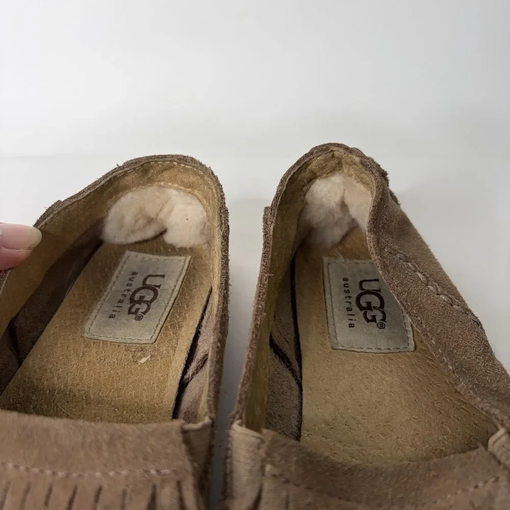 UGG 1003770K Moccasins Shoes Casual Slip On Brown Tan Youth Kids Size 2